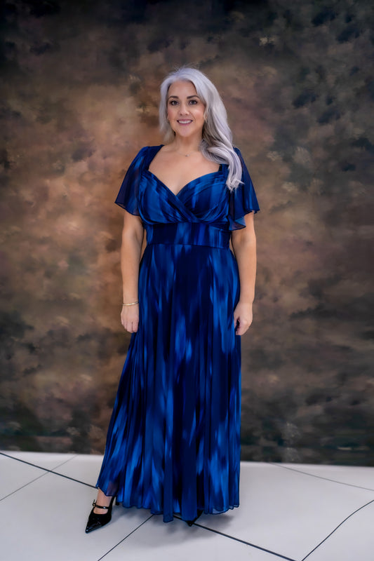 Scarlett & Jo Kemi Navy Ombre Print Bolero Maxi Dress