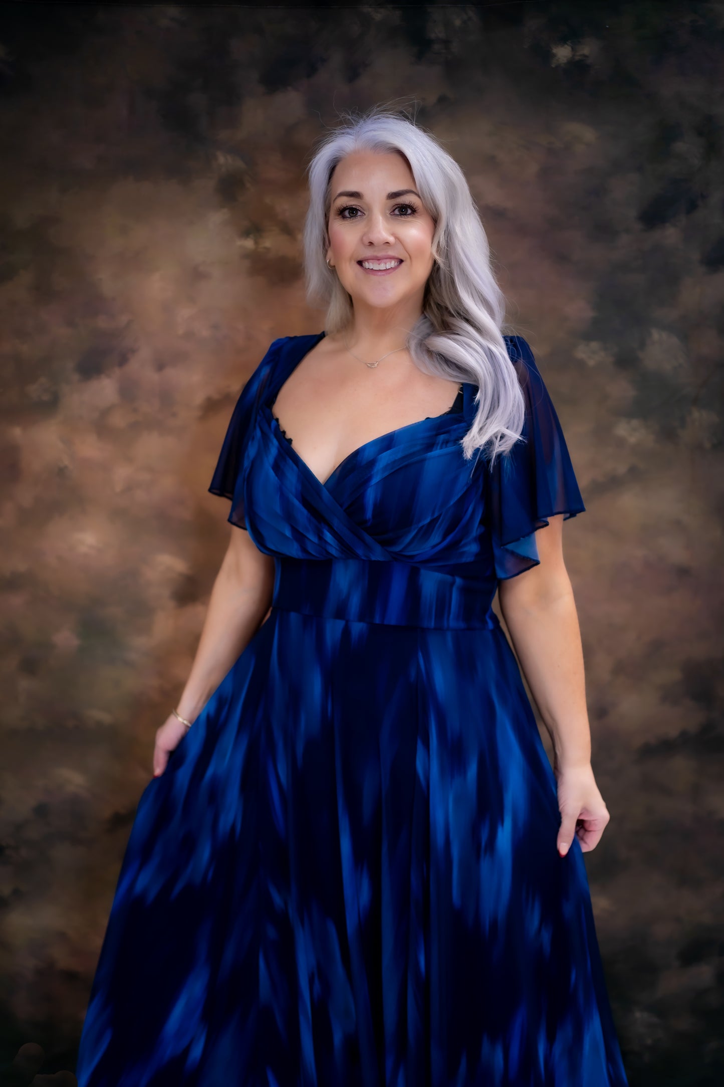 Scarlett & Jo Kemi Navy Ombre Print Bolero Maxi Dress