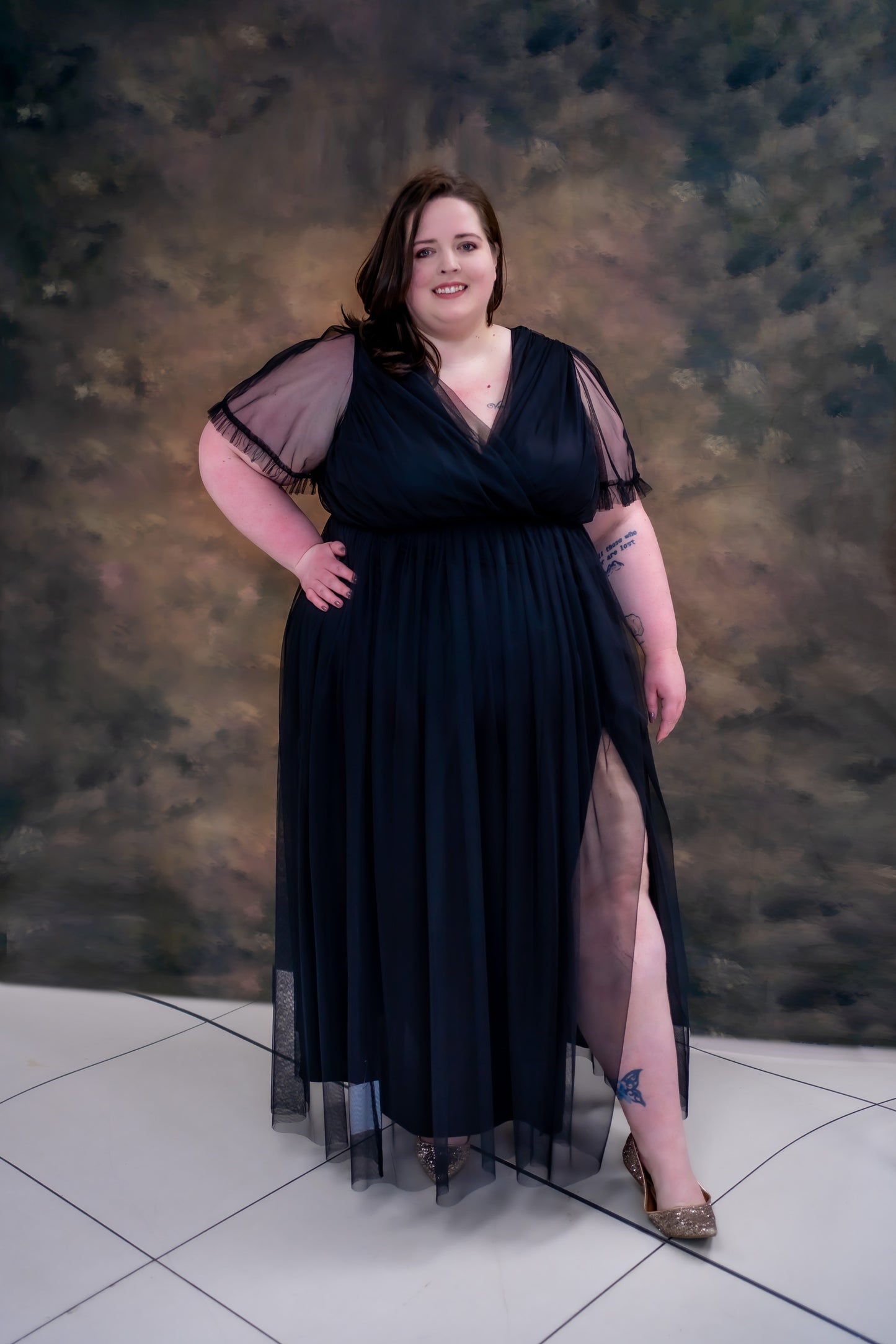 Anaya Black Faux Wrap Maxi Dress With Sash