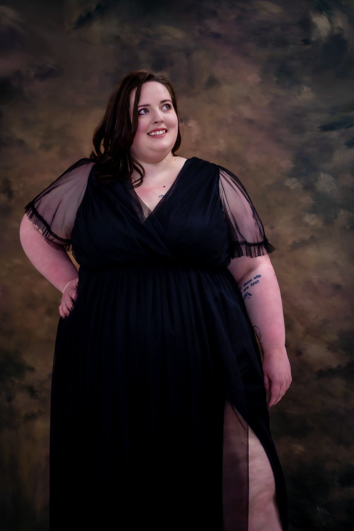 Anaya Black Faux Wrap Maxi Dress With Sash