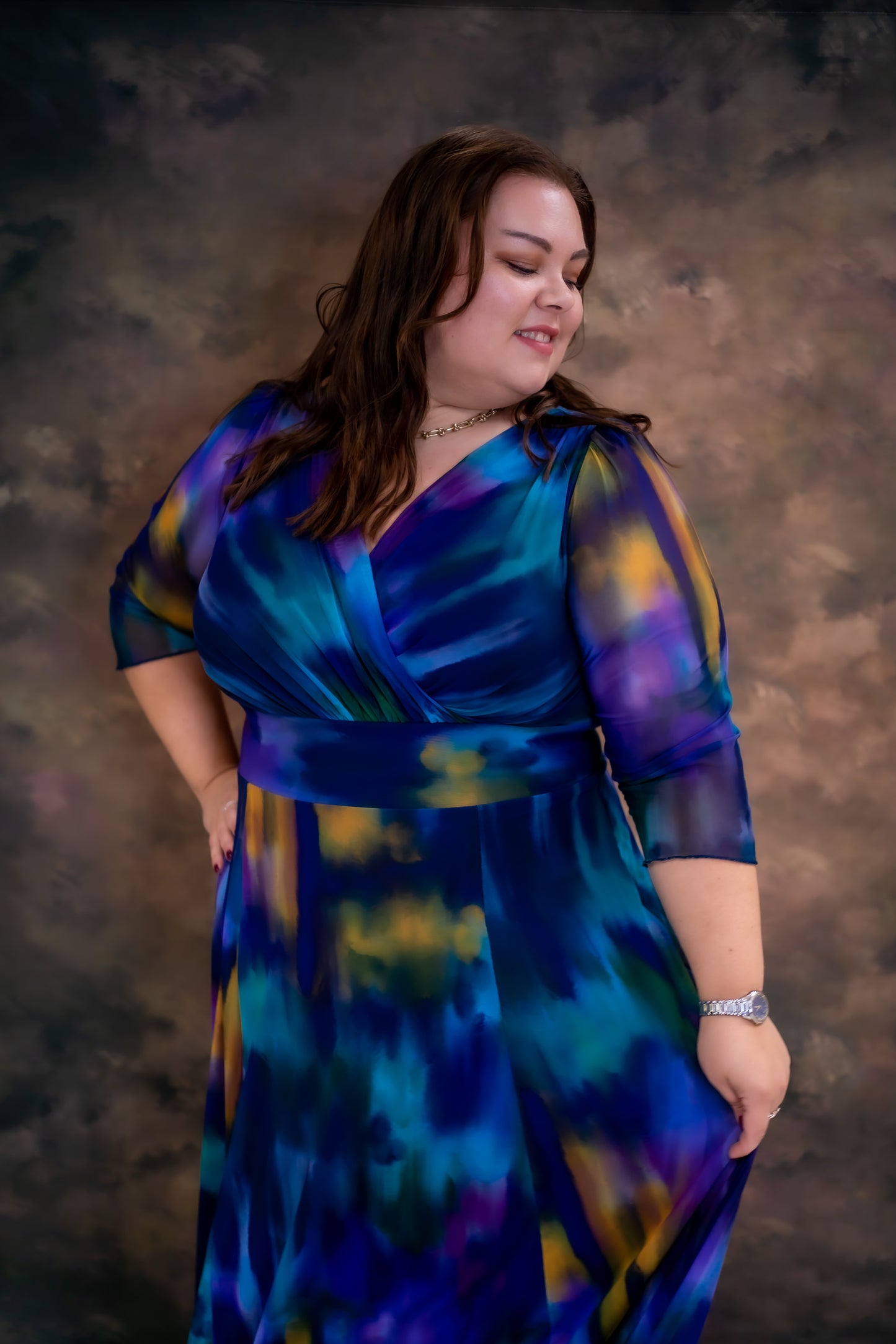 Scarlett & Jo Verity Navy Multi Maxi Dress