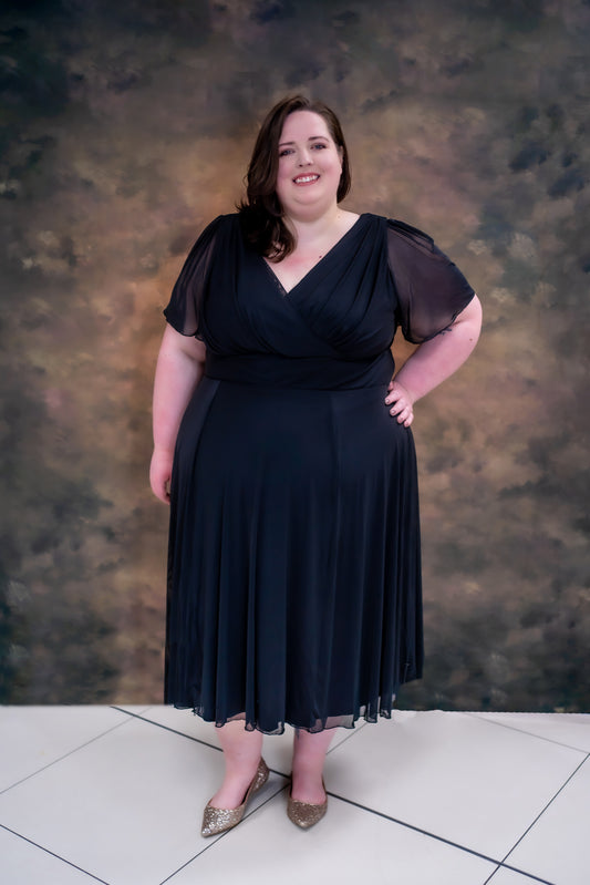 Scarlett & Jo Victoria Black Midi Dress