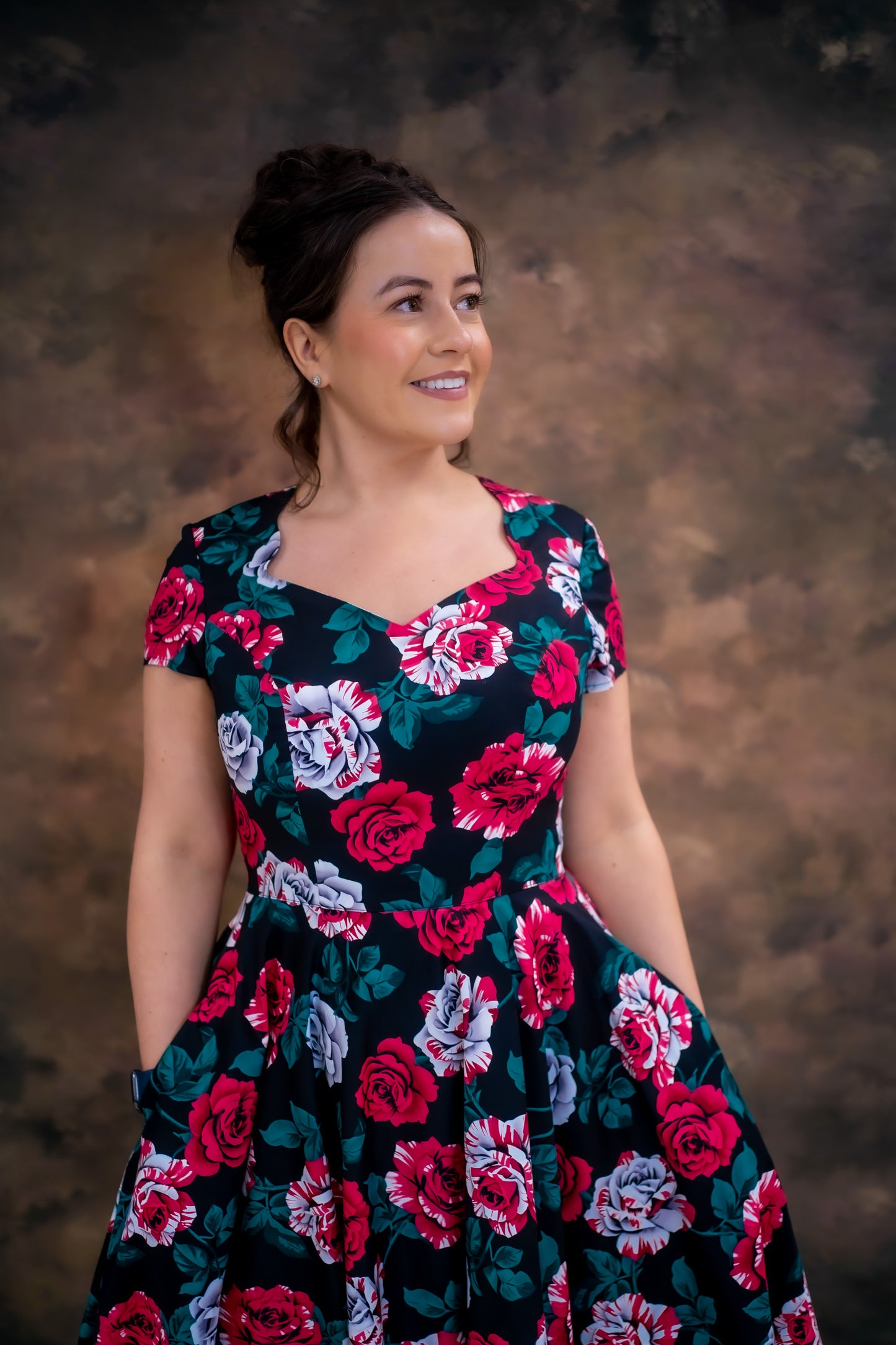 Hell Bunny Paint Me Roses Dress