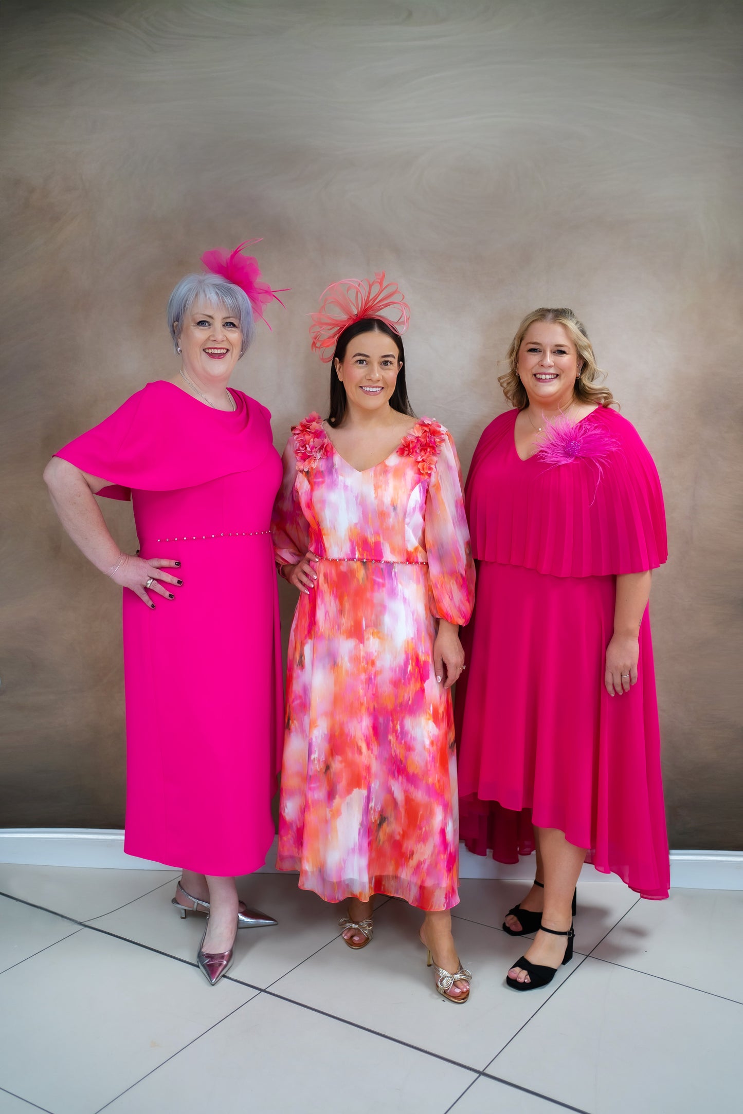 Lizabella Hot Pink With Cold Shoulder And Embellishment MOB/MOG Dress