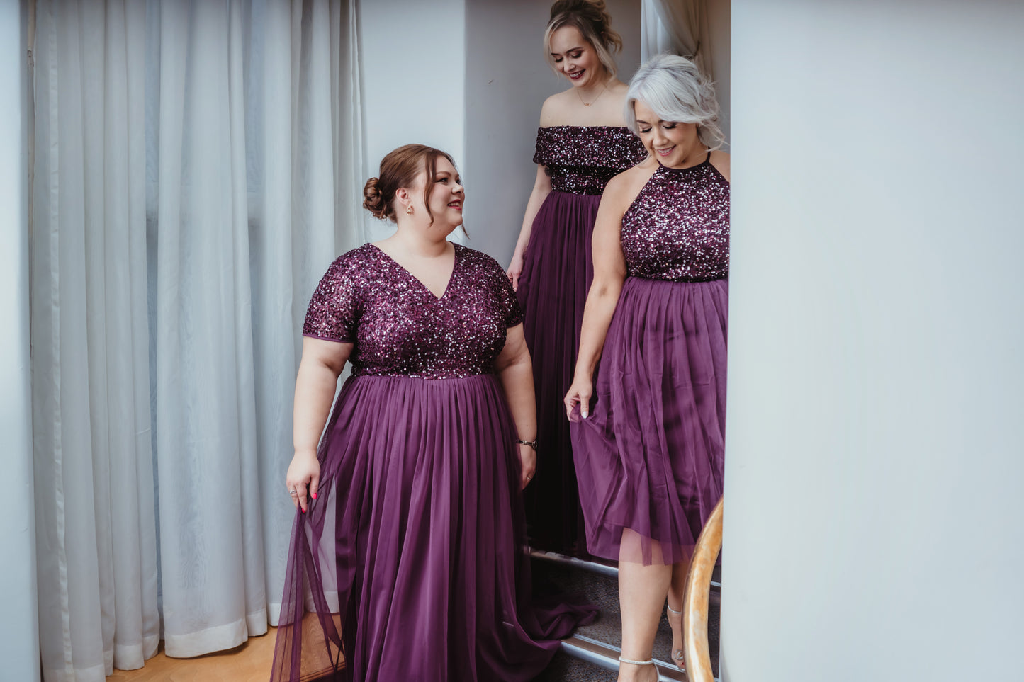 Maya Berry Embellished Halter Midi Dress