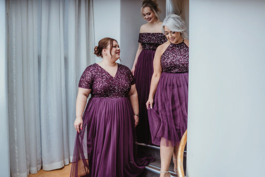 Maya Berry Embellished Halter Midi Dress