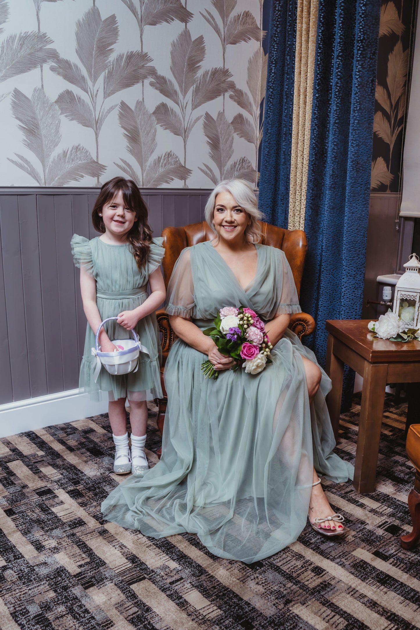 Anaya Frosty Green Faux Wrap Maxi Dress