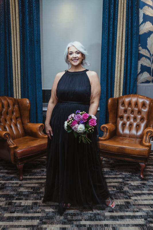 Anaya Black Halter Maxi Dress