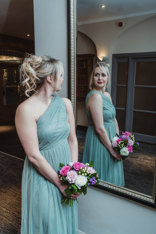 Anaya Frosty Green One Shoulder Maxi Dress