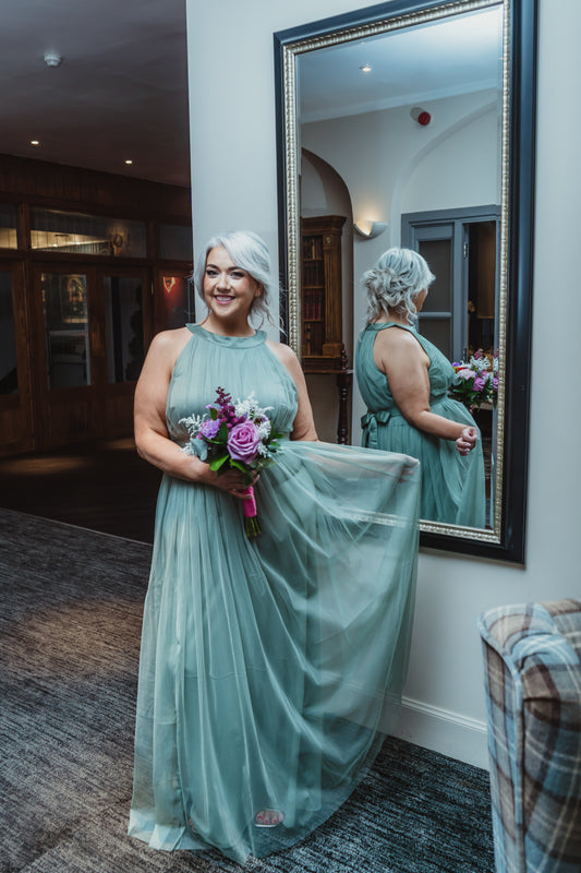 Anaya Frosty Green Halter Maxi Dress