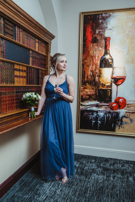 Anaya Indigo Blue Cami Maxi Dress With Bow Back