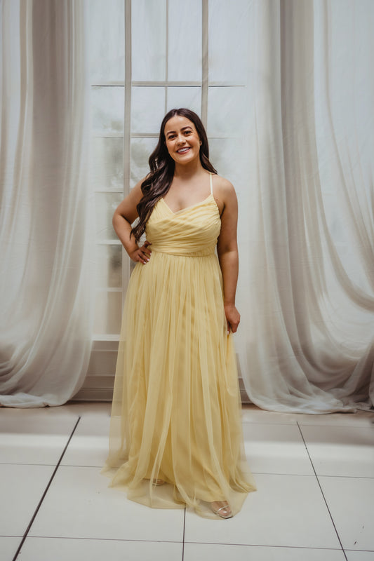 Anaya Yellow Cami Maxi Dress With Bow