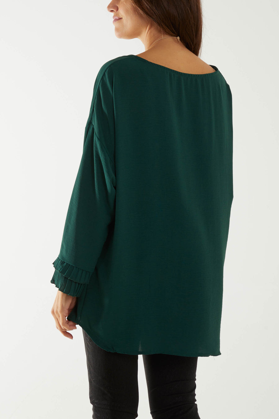Square Neck Top With Frill Sleeve