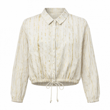 Malissa J Cream Gold Puffer Style Jacket