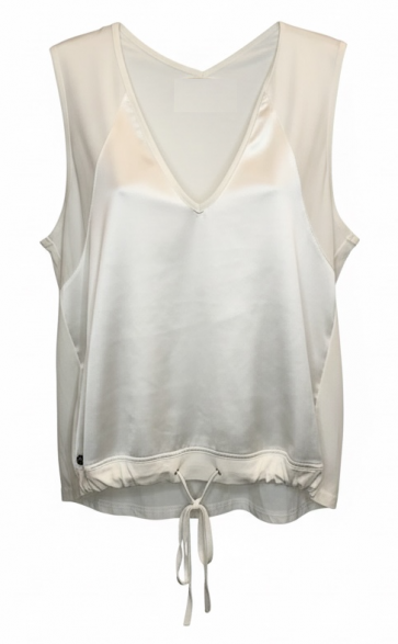 Malissa J Textured Satin Front Top With Tie Hem