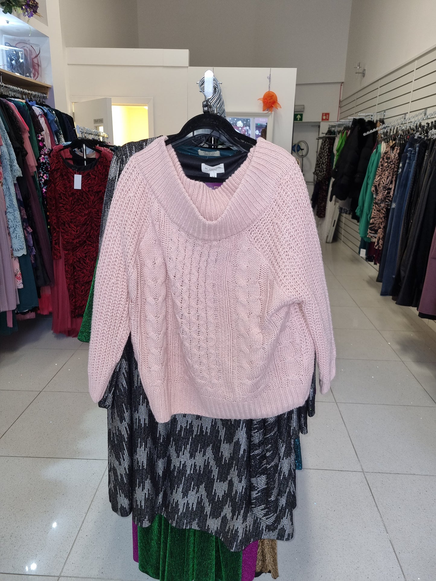 Pink Cable Knit Jumper