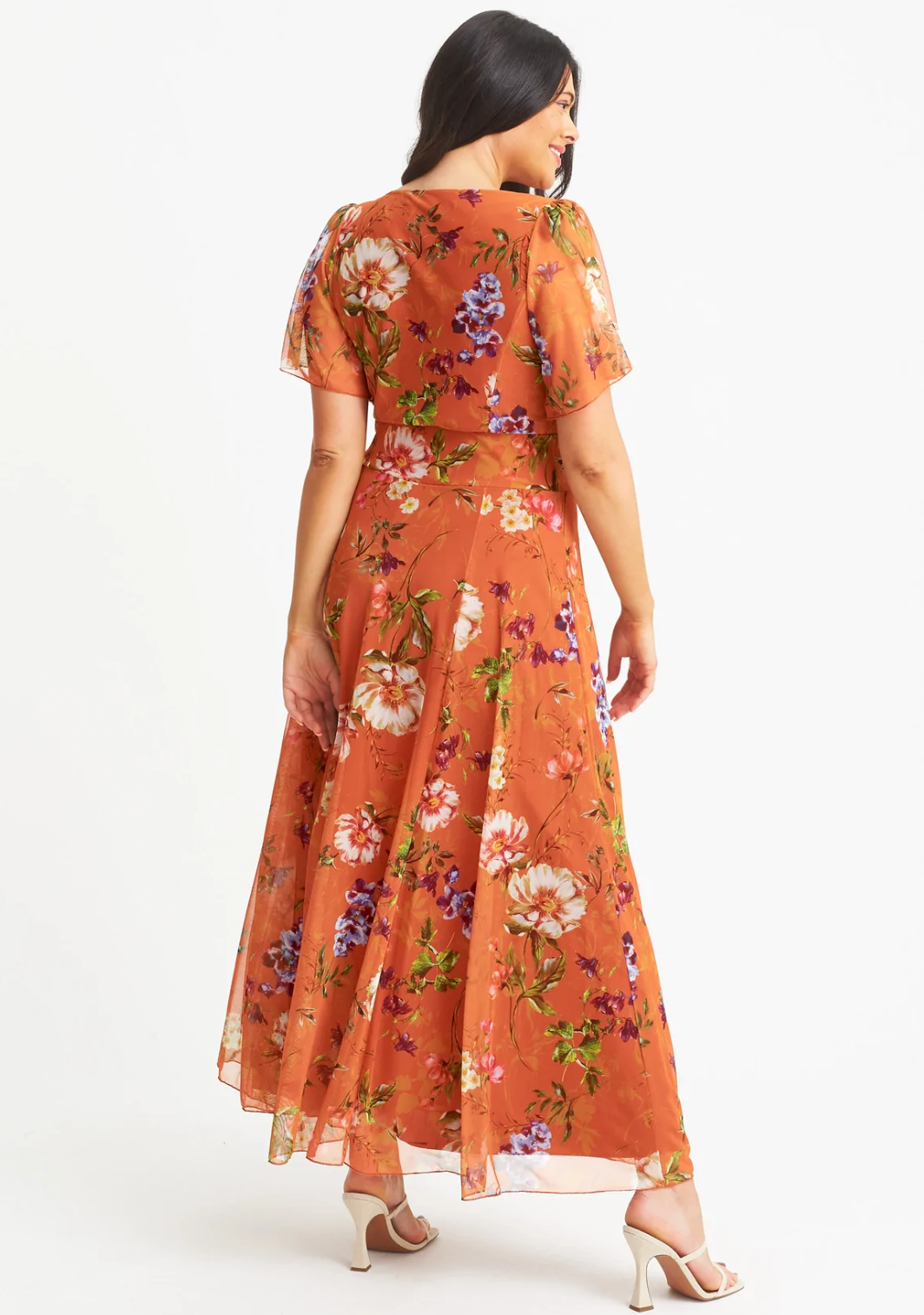 Scarlett & Jo Kemi Burnt Orange Multi Print Maxi Dress