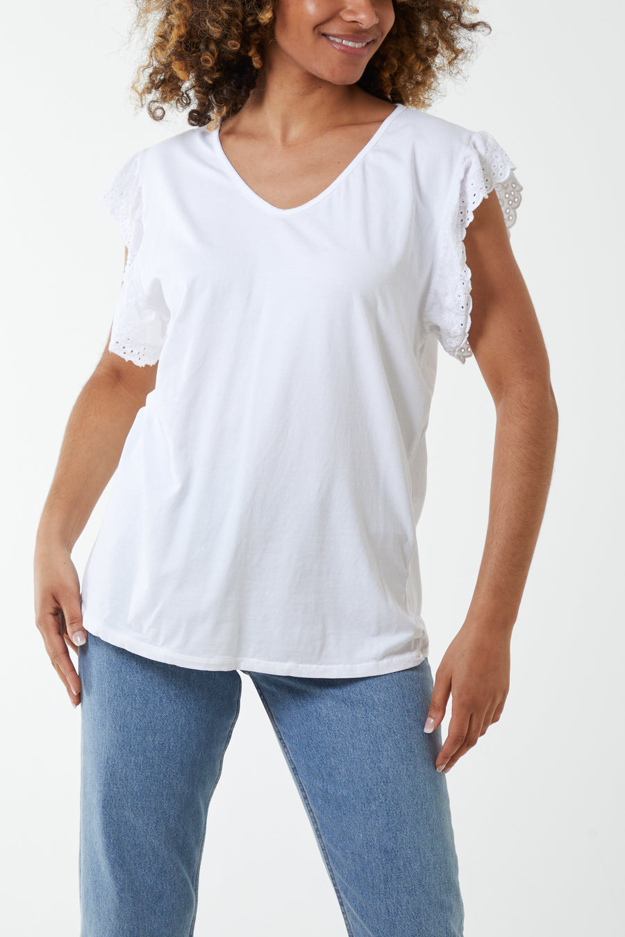 Broderie Anglaise Sleeve Top