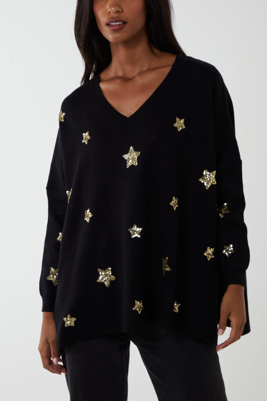 Jumper with Gold Sequins