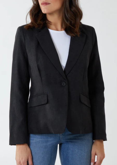 Tailored Blazer with Shoulder Pads