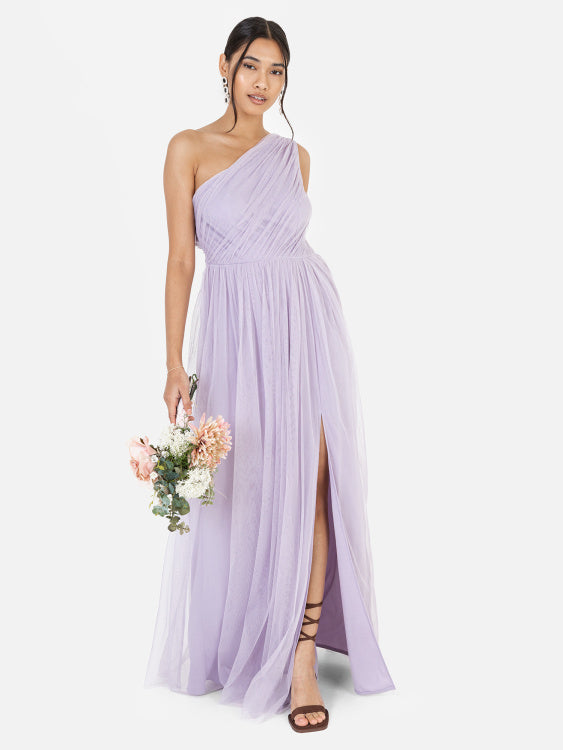 Anaya Dusty Lilac One Shoulder Maxi Dress