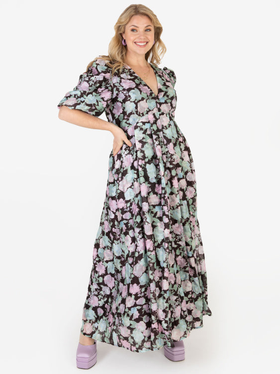 Lovedrobe Pleated Floral Maxi Dress
