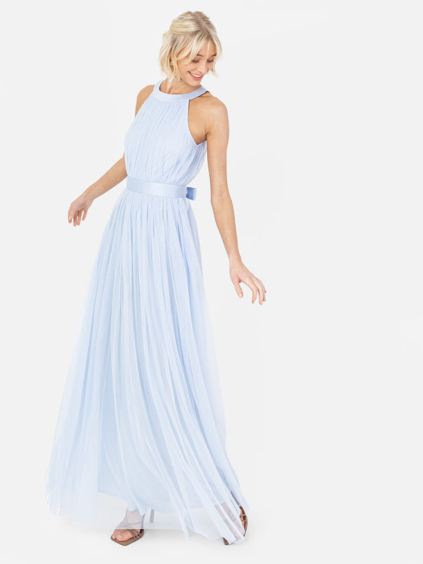 Anaya with Love Light Blue Halter Maxi Dress